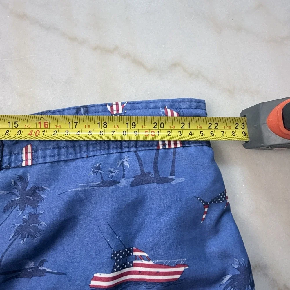 St John's Bay Men's 3XL Board Swim Short Board American Flag Palm Beach Vacation
